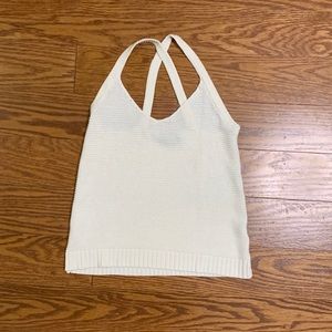Cross back White Tank Top